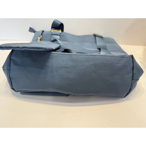 Baggallini Blue Bag San Marino Nylon Satchel Shoulder Purse Handbag Slate Gold - Picture 7 of 14